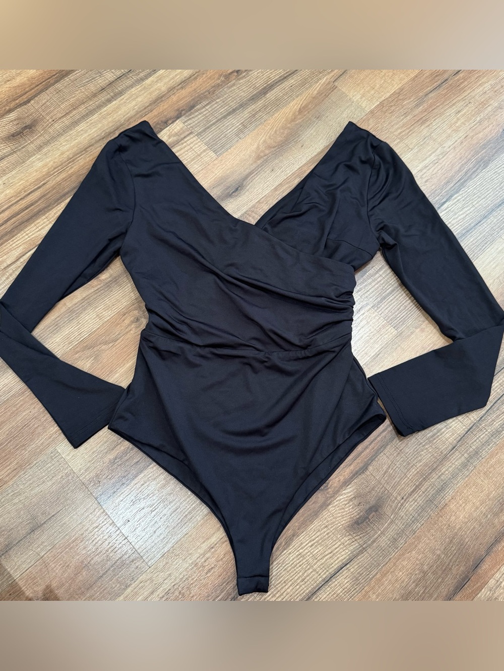 Polly Black Long-Sleeve Bodysuit